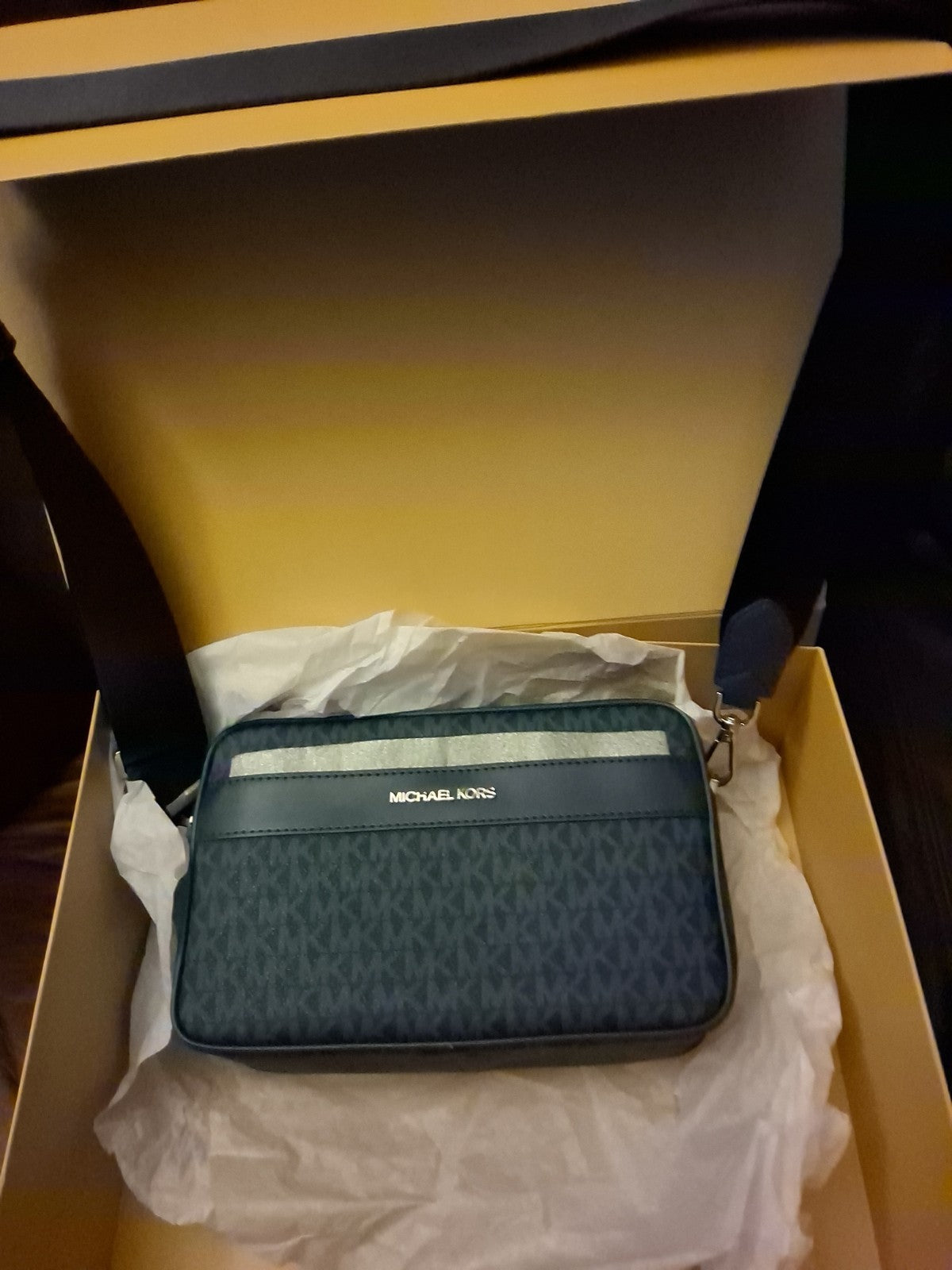 MICHAEL KORS Double Zip Camera Crossbody Bag Cooper Purse Handbag NWT $248 Navy
