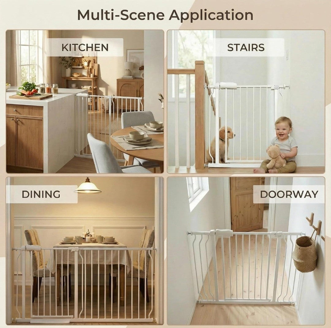 Extra Wide Baby Gate 85.8-104.5 Inch,  Safety Gate for Kids and Dogs #504