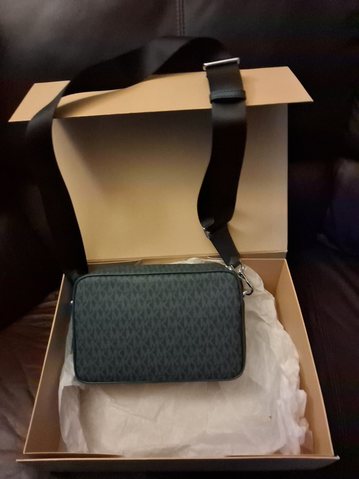 MICHAEL KORS Double Zip Camera Crossbody Bag Cooper Purse Handbag NWT $248 Navy
