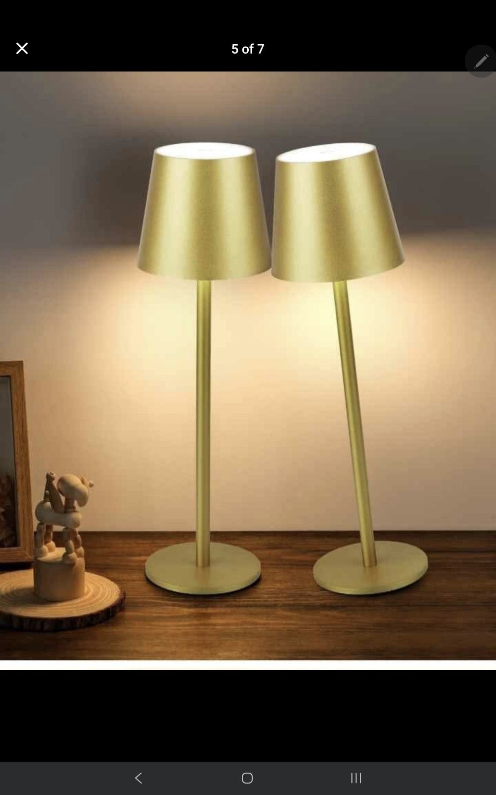 2Pack Cordless Table Lamp 5200mAh IP54 Waterproof Rechargeable Battery Desk Lamp