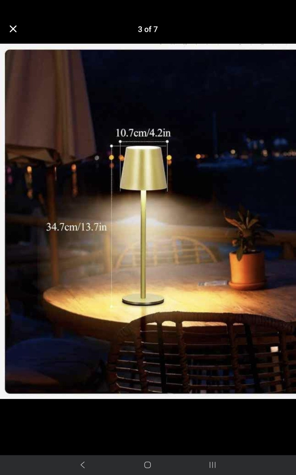 2Pack Cordless Table Lamp 5200mAh IP54 Waterproof Rechargeable Battery Desk Lamp
