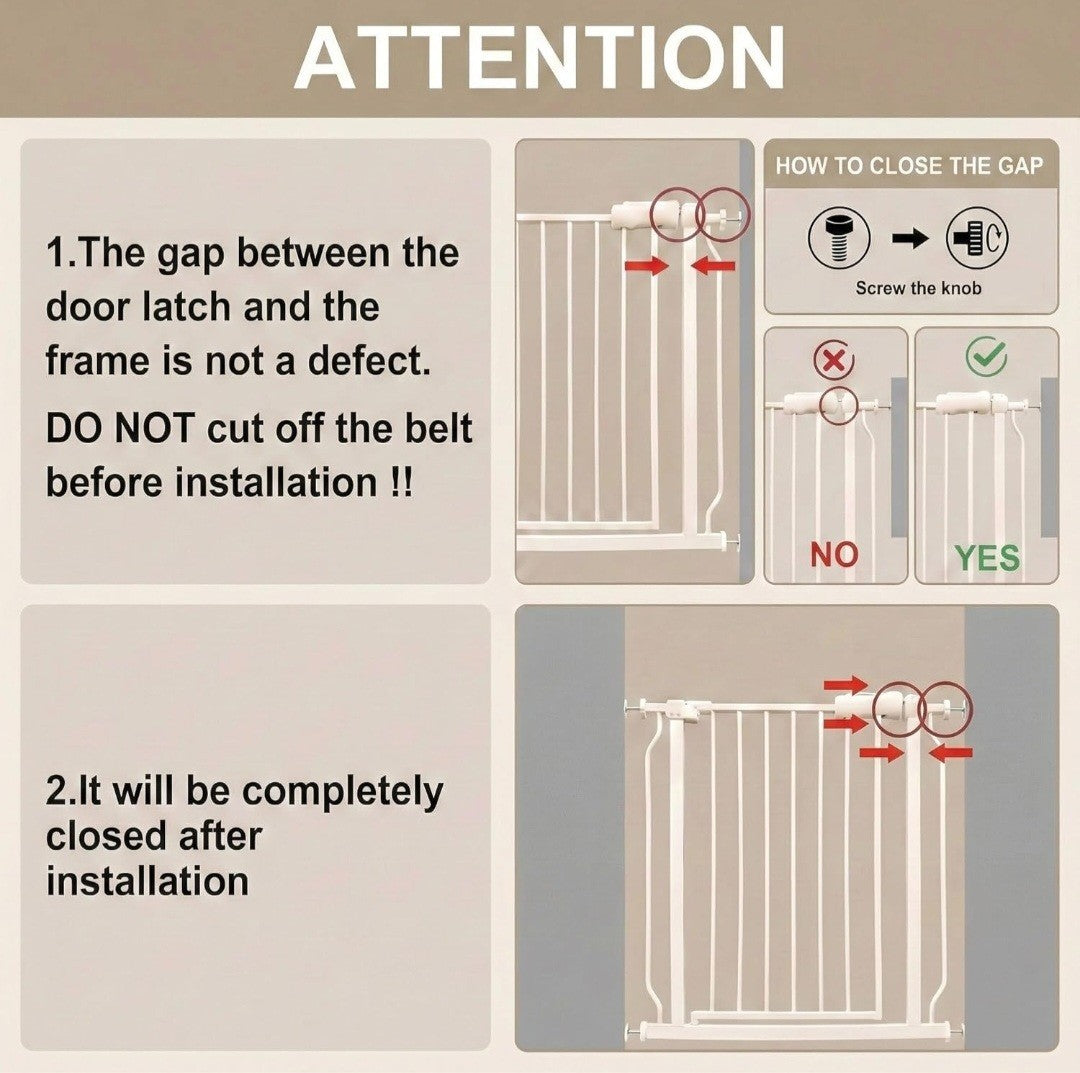 Extra Wide Baby Gate 85.8-104.5 Inch,  Safety Gate for Kids and Dogs #504