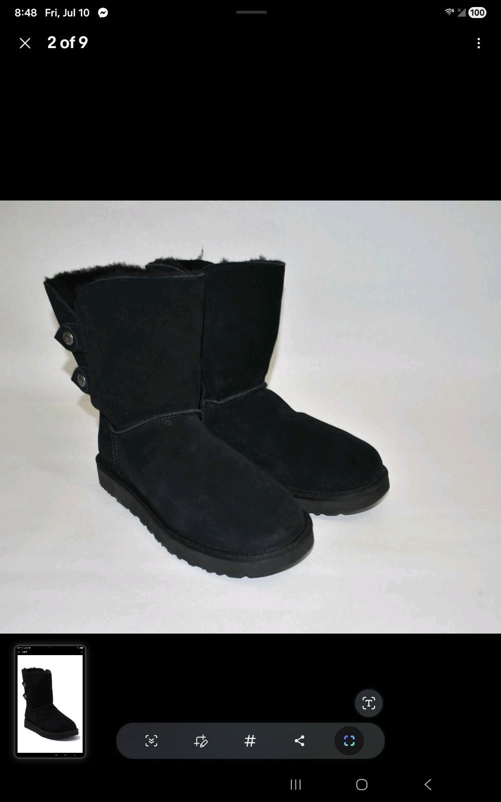 UGG boots size 9 womens black Marciella