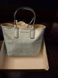NWT MICHAEL KORS SMALL JODIE LOGO JACQUARD TOTE PALE OCEAN HANDBAG PURSE BAG