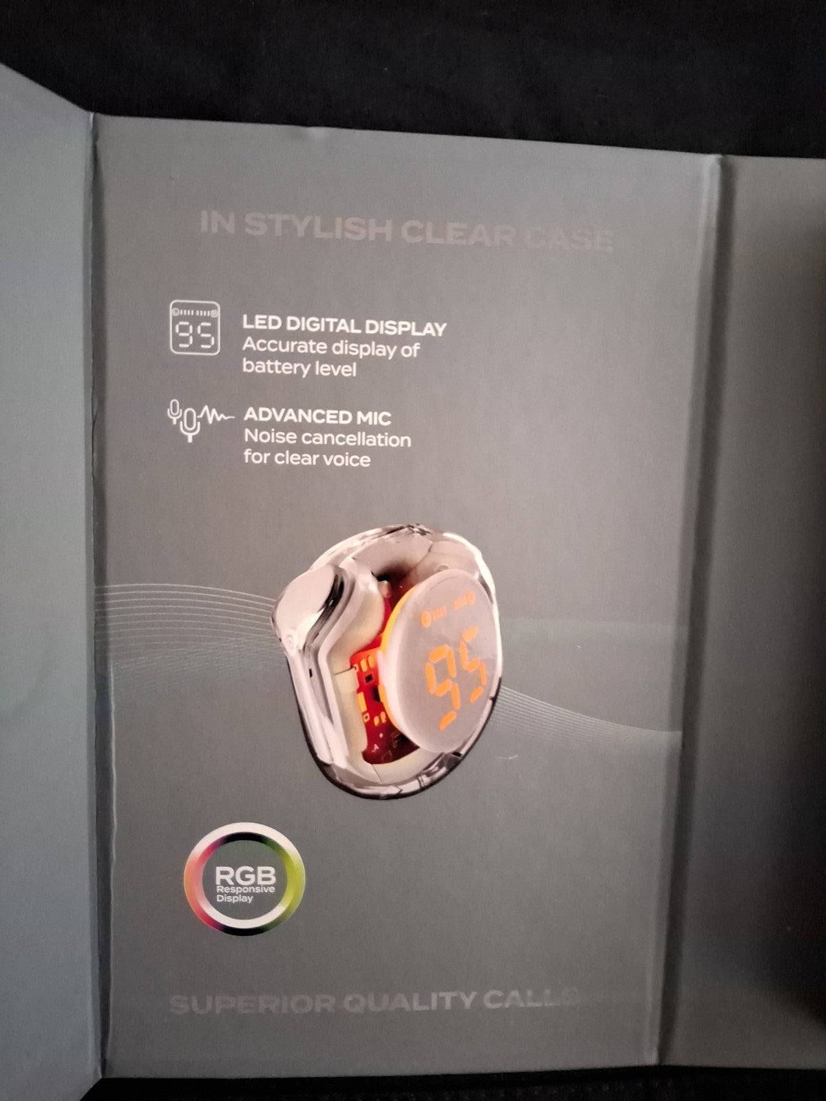New Acellories Gemstone Pro Supreme Sound LED Digital Display Bluetooth Earbuds