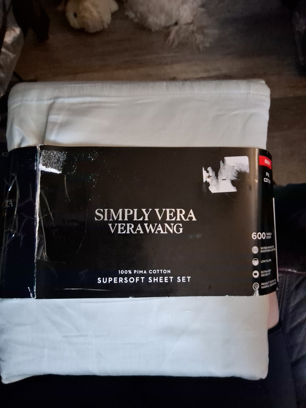NEW Simply Vera Vera Wang Pima Cotton 600TC Sheet Set QUEEN