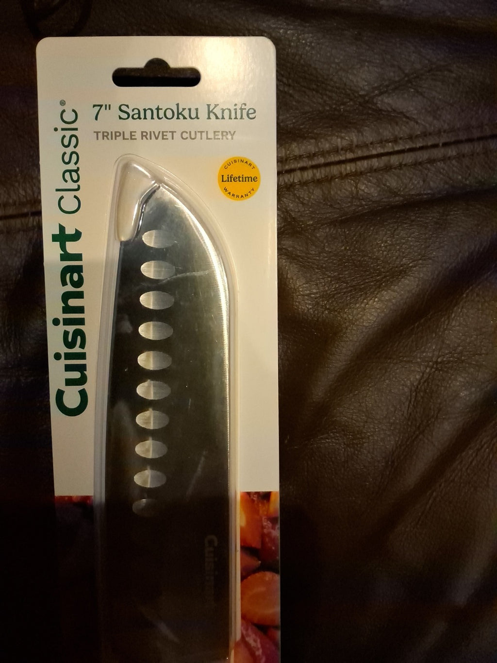 7" White Triple Rivet Santoku Knife, CEW3R-7SAN3