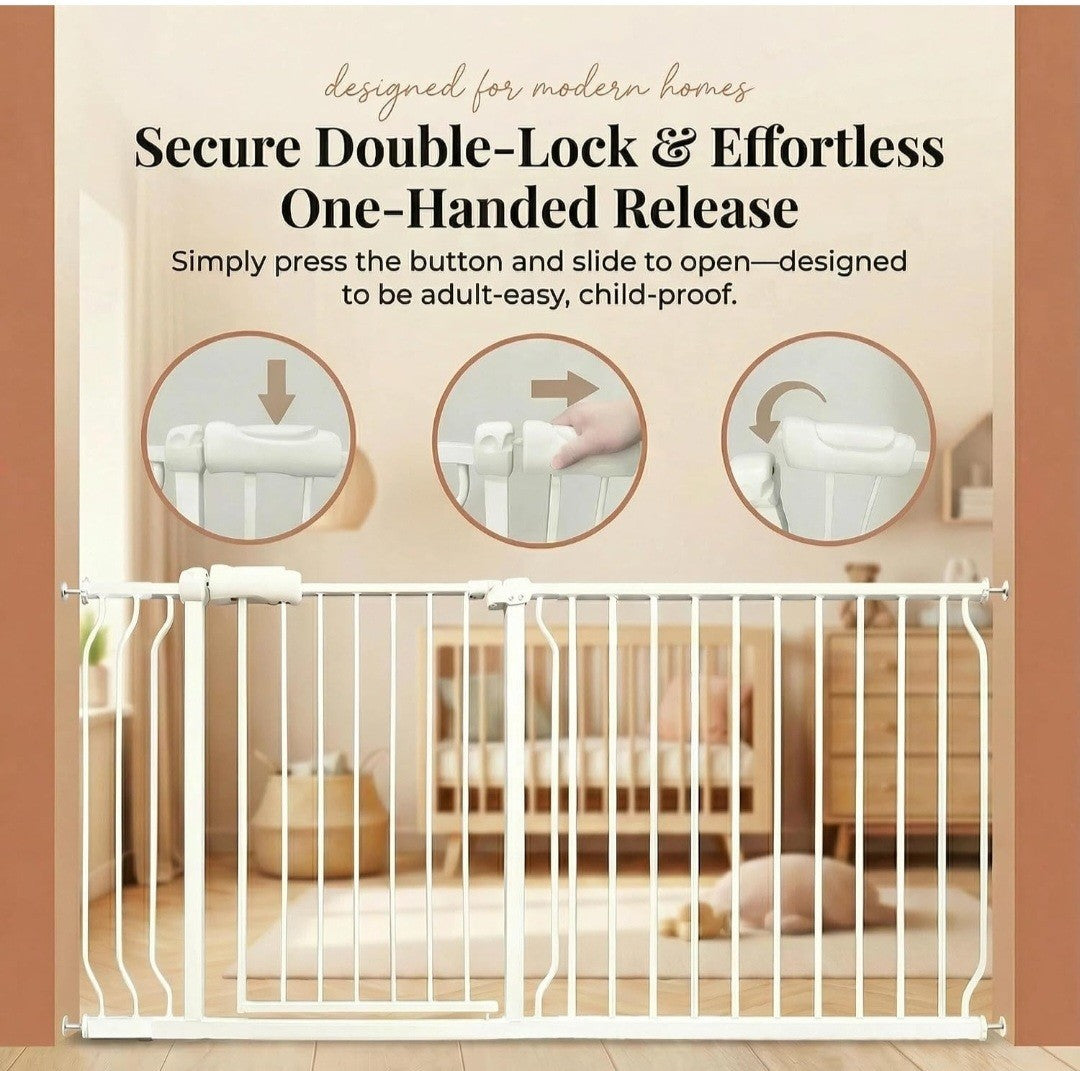 Extra Wide Baby Gate 85.8-104.5 Inch,  Safety Gate for Kids and Dogs #504