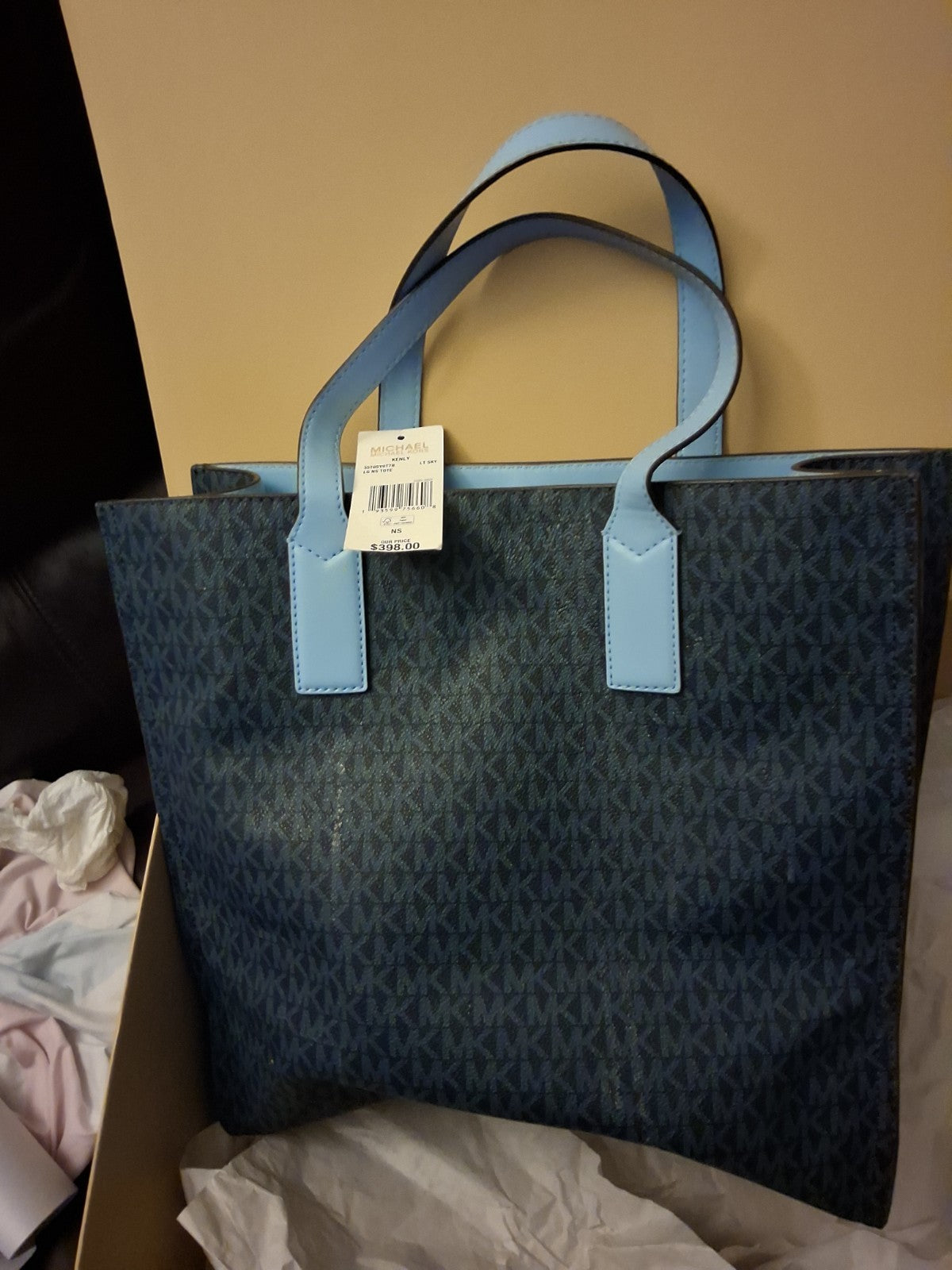 Michael Kors Kenly Large Signature Logo Tape Tote Bag