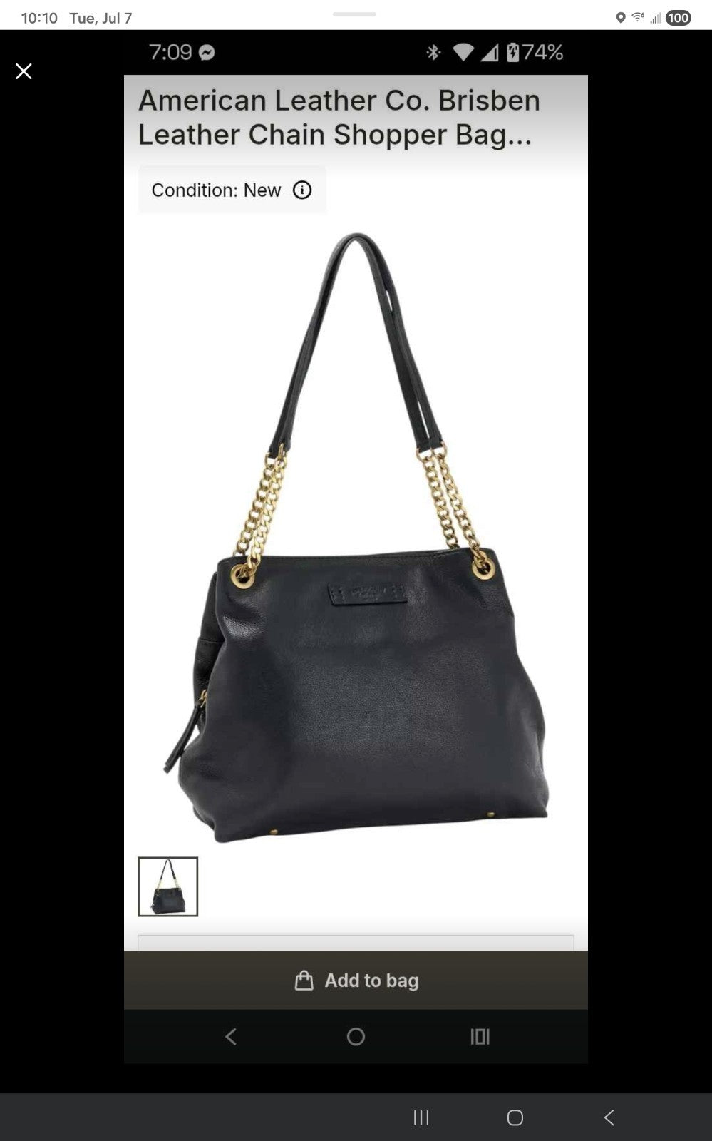 Magnetic snap at main entry, slip pocket with magnetic snap, chain strap, antiqu