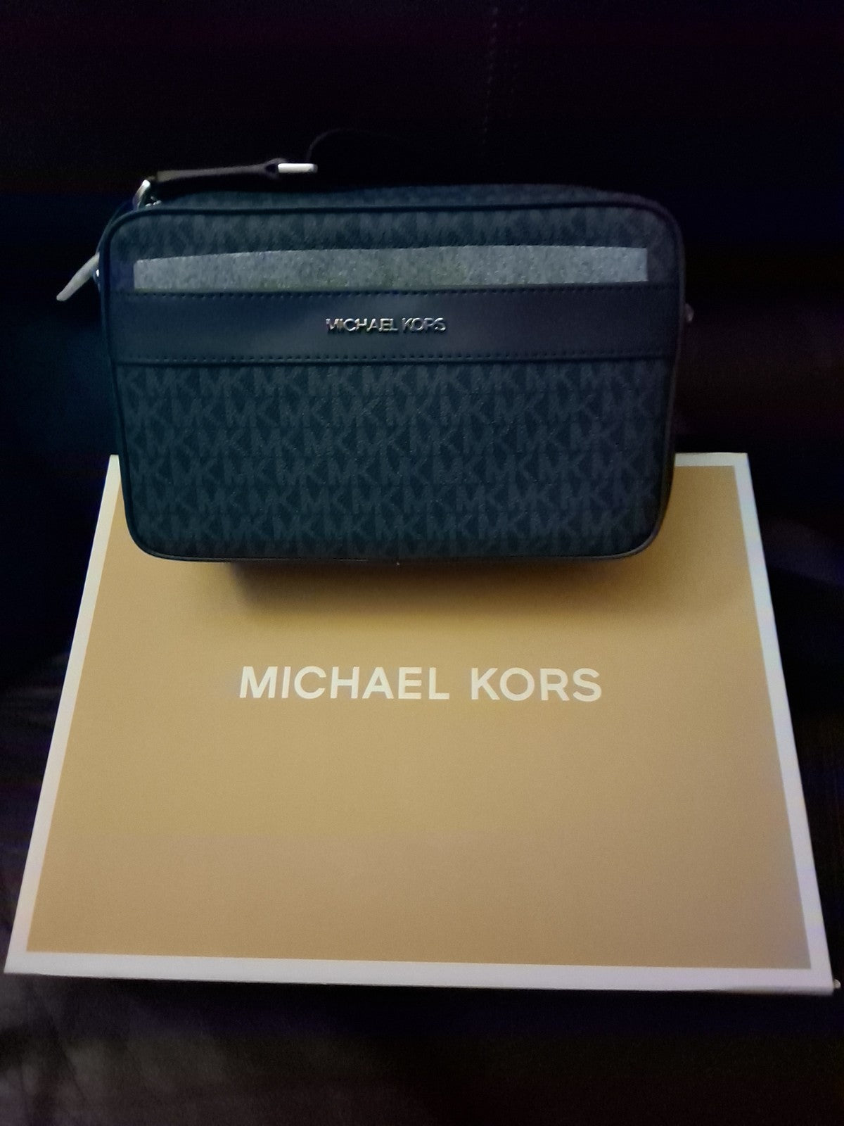 MICHAEL KORS Double Zip Camera Crossbody Bag Cooper Purse Handbag NWT $248 Navy