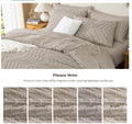 Litanika Light Coffee Oversized King Comforter Set with Sheets - 7 Pieces King