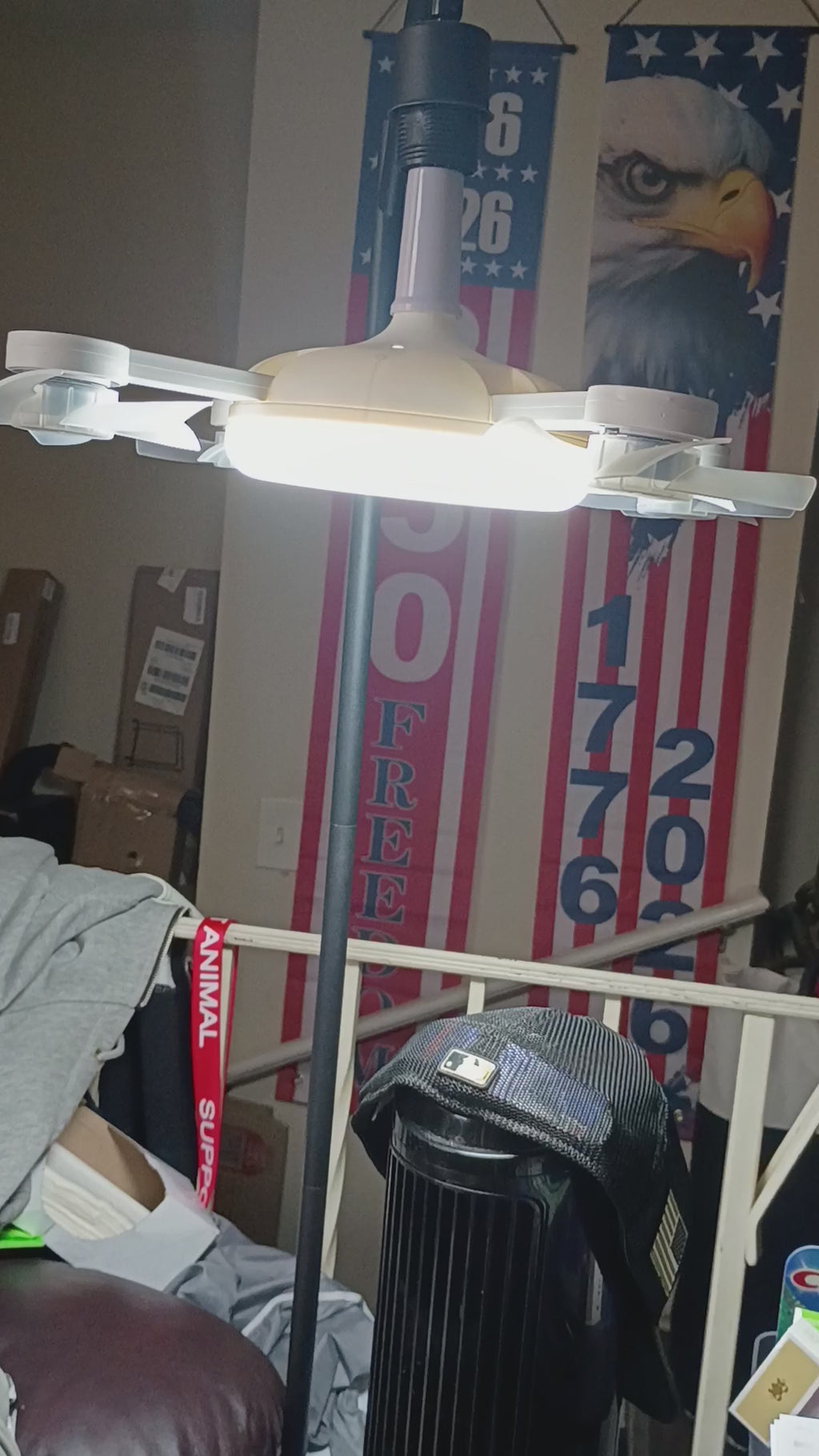 The Foldable LED Ceiling 4 Fan Light with Remote Control
