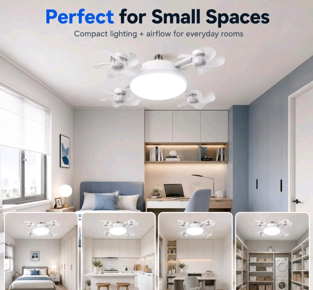 The Foldable LED Ceiling 4 Fan Light with Remote Control