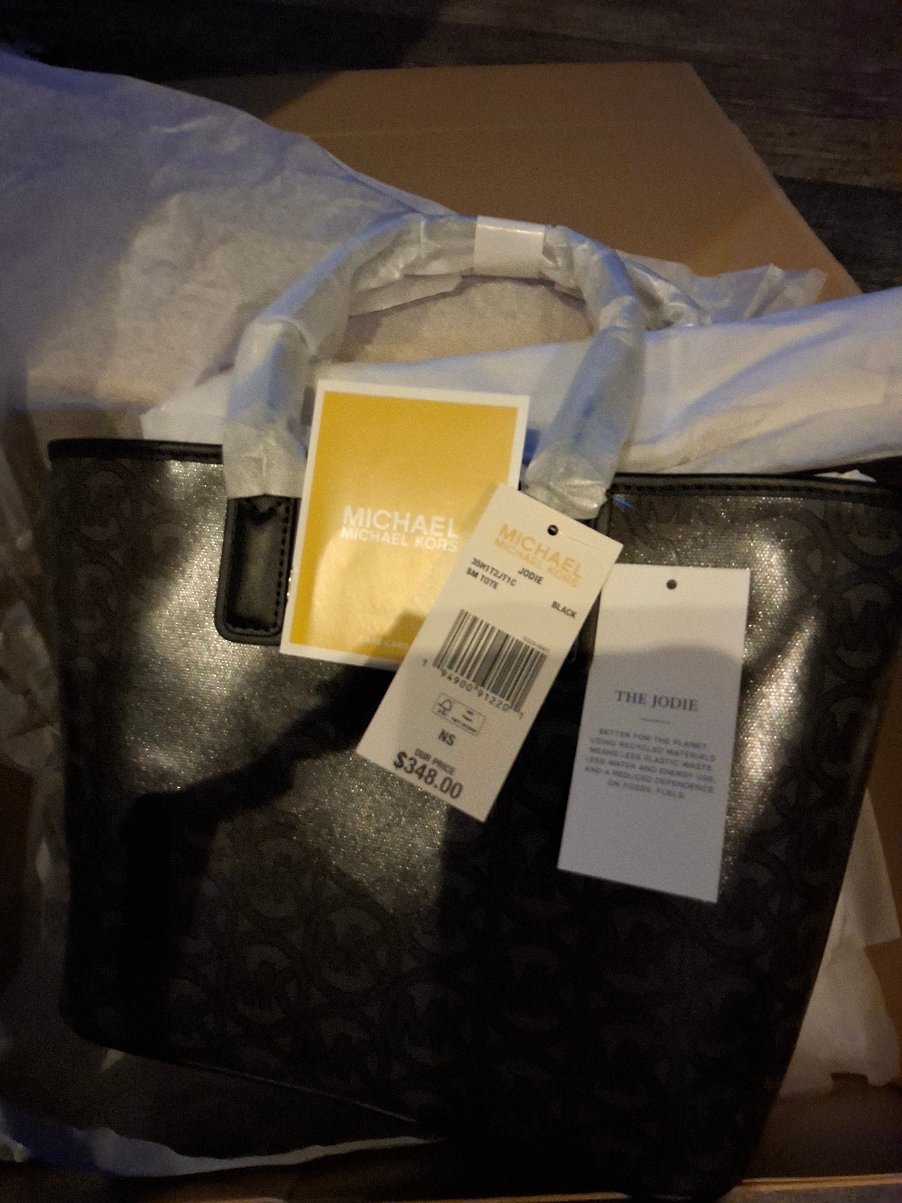 MICHAEL KORS Jodie Small Logo Jacquard Tote Bag Small Tote - Black MSRP $348 NWT