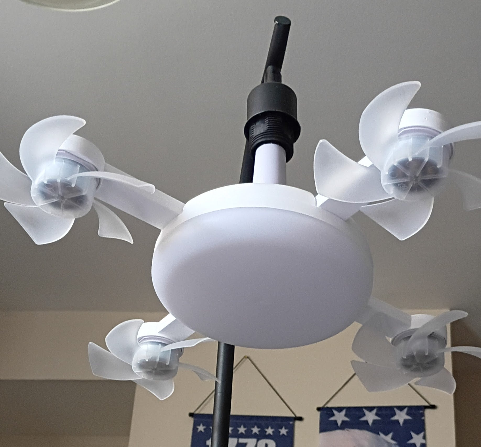 The Foldable LED Ceiling 4 Fan Light with Remote Control