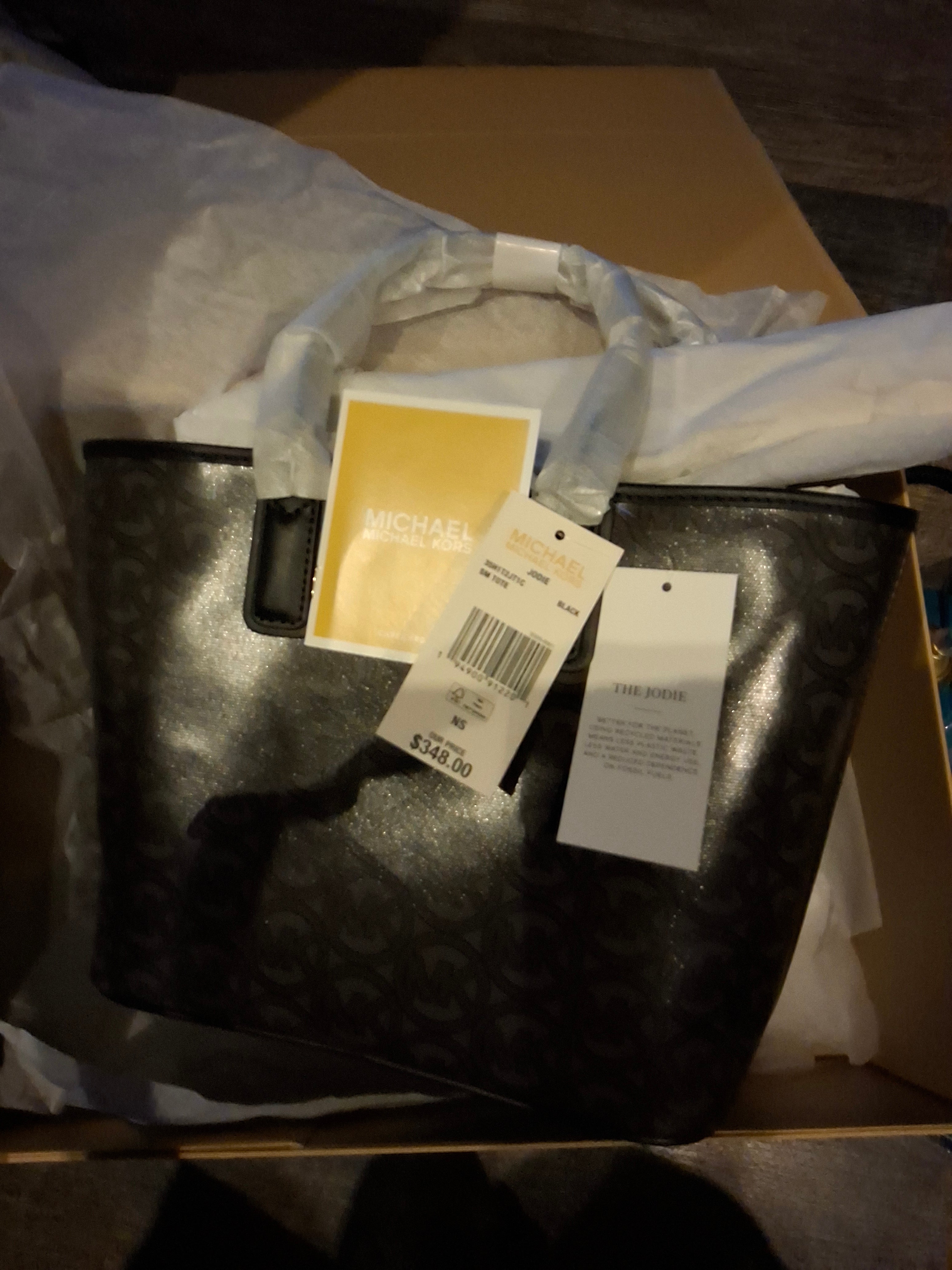 MICHAEL KORS Jodie Small Logo Jacquard Tote Bag Small Tote - Black MSRP $348 NWT