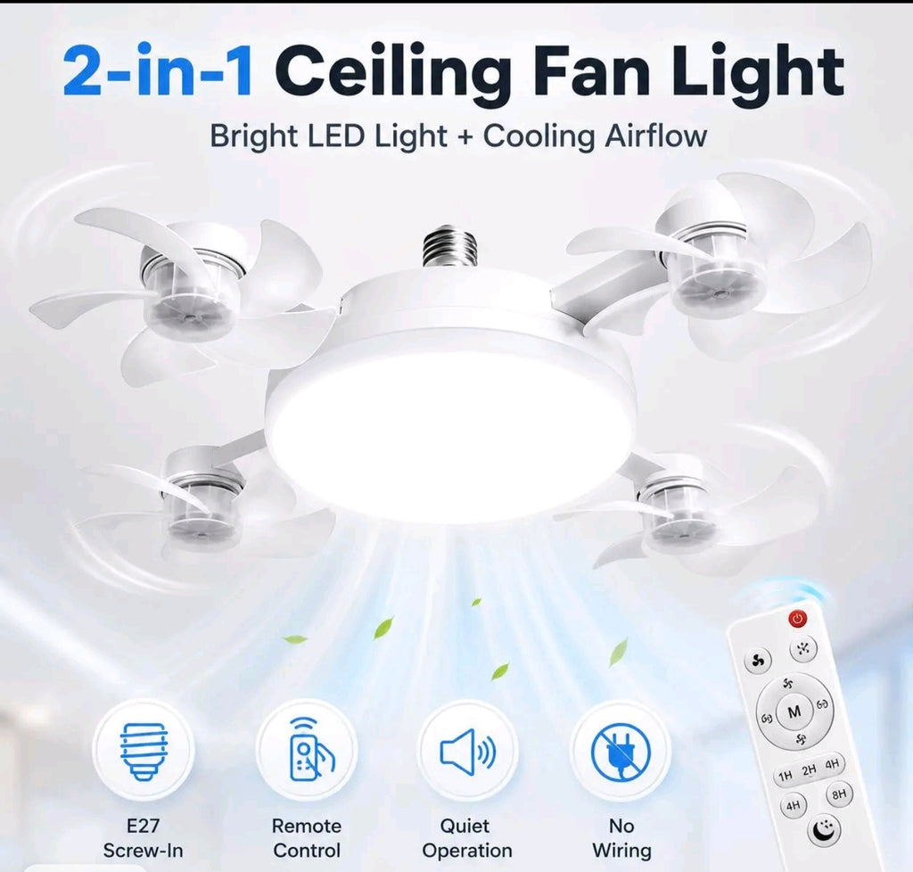 The Foldable LED Ceiling 4 Fan Light with Remote Control