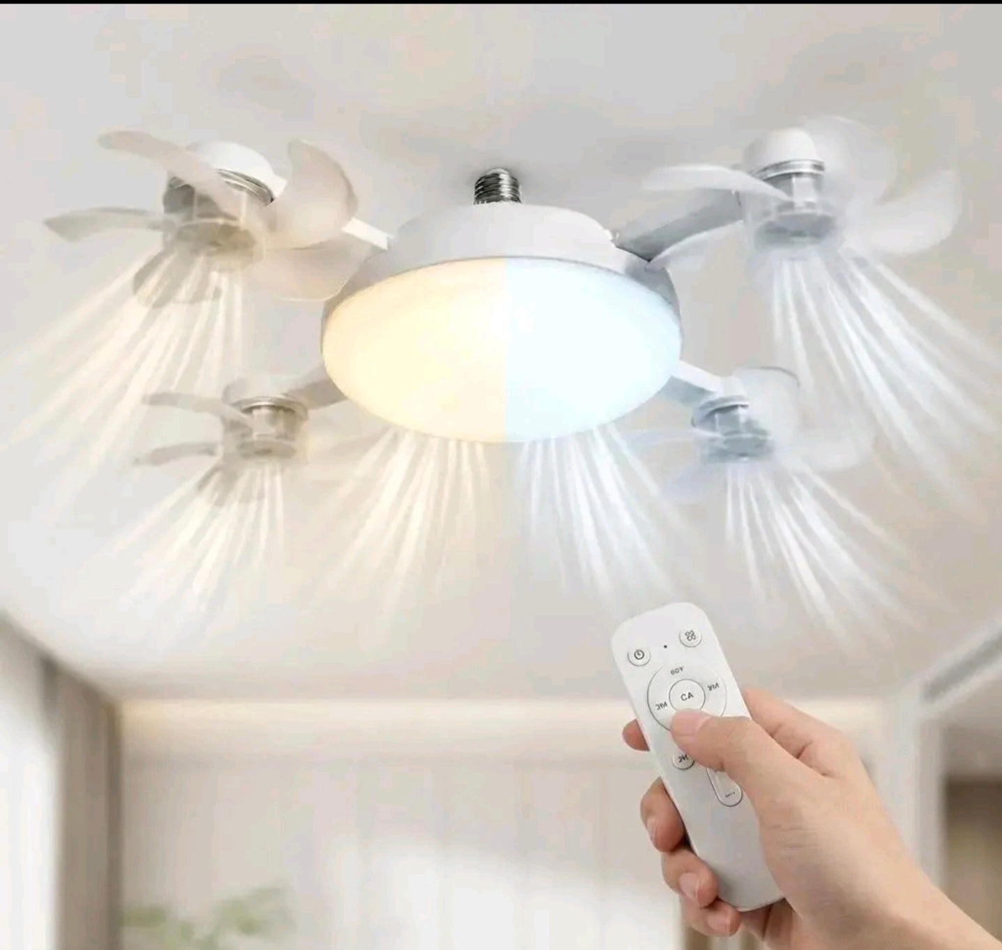 The Foldable LED Ceiling 4 Fan Light with Remote Control