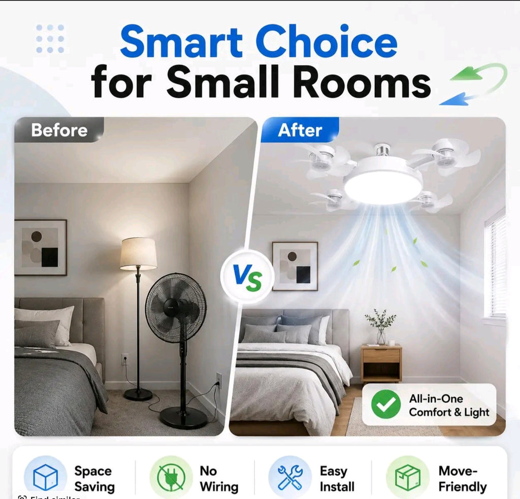 The Foldable LED Ceiling 4 Fan Light with Remote Control