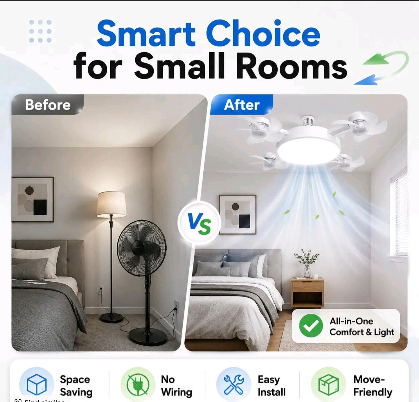 The Foldable LED Ceiling 4 Fan Light with Remote Control